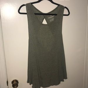 Army Green & White Tank! Backless detail!